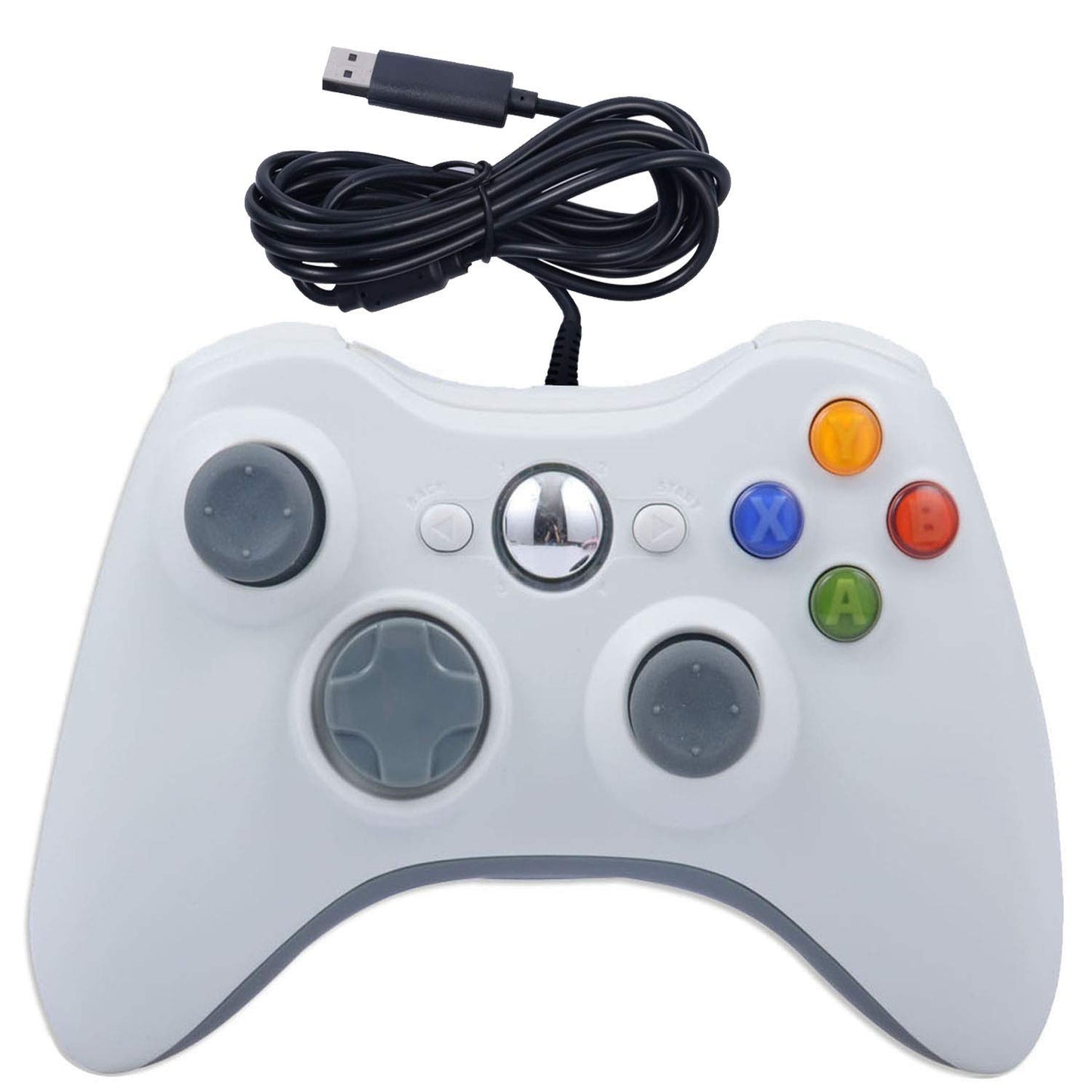 ONE250 USB Wired Game Pad Controller  Compatible with Xbox 360  Xbox 360 Slim  Windows PC - Replacement USB Wired Gamepad (White)
