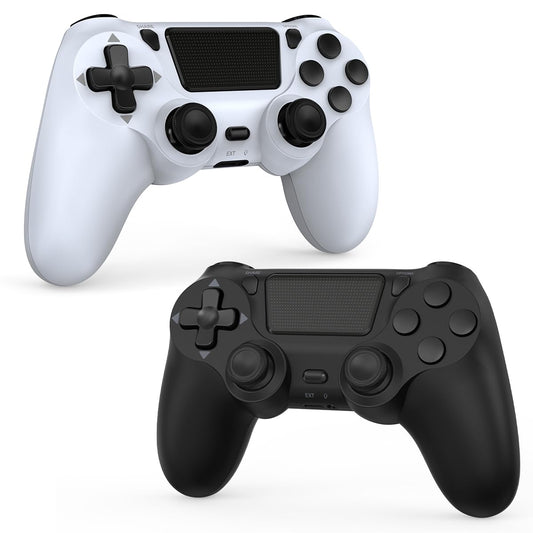 Wuthur Wireless Controller for PS4/Pro/Slim - 2 Pack, Black & White