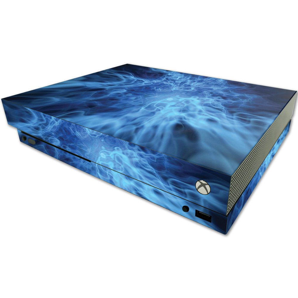 MIGHTY SKINS MightySkins Skin for Microsoft One X Console - Blue Mystic Flames, Durable Vinyl Wrap, Easy Apply & Remove