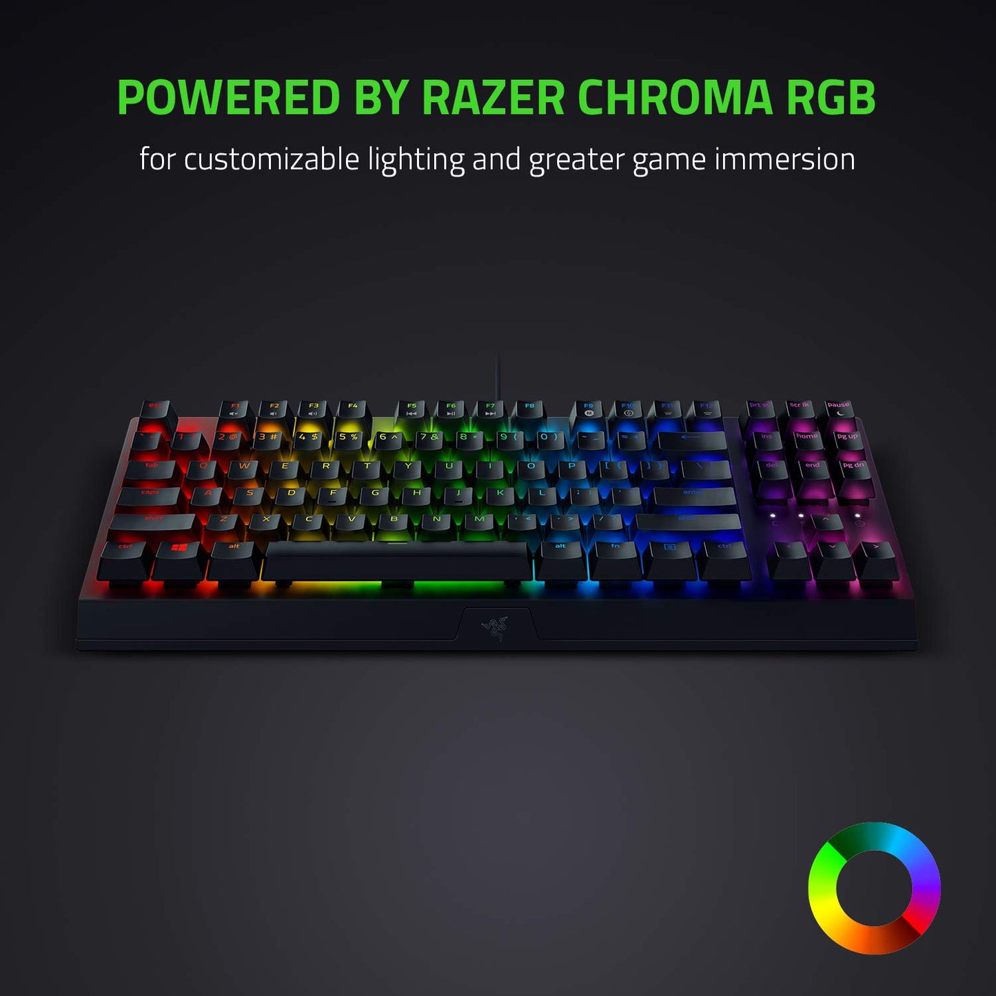 Razer BlackWidow V3 TKL Mechanical Gaming Keyboard - Yellow Switches, Chroma RGB, Compact, Classic Black, Model RZ03-03491800-R3M1