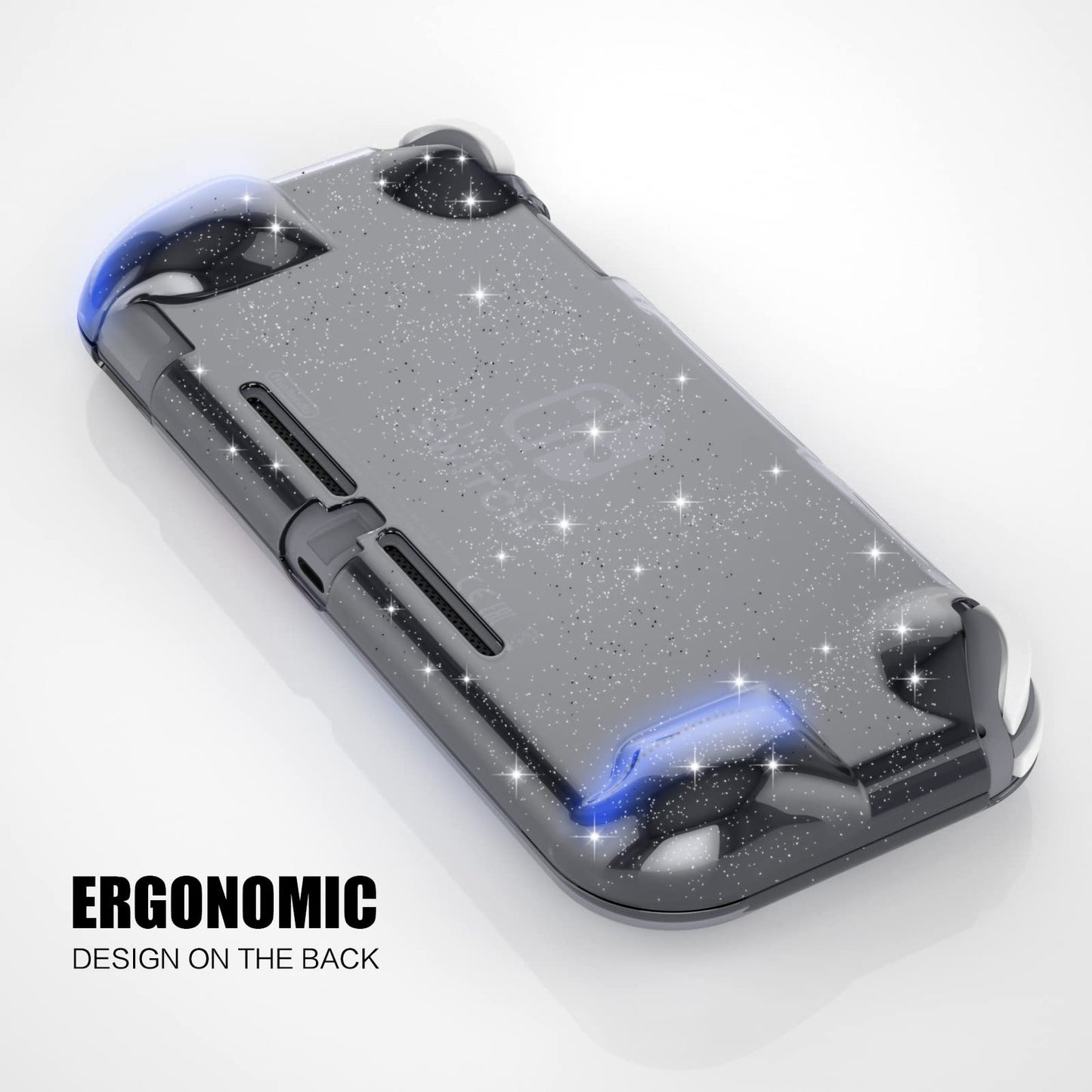 ECHZOVE Switch Lite Glitter Case - Protective Hard Grip for Switch Lite - Black