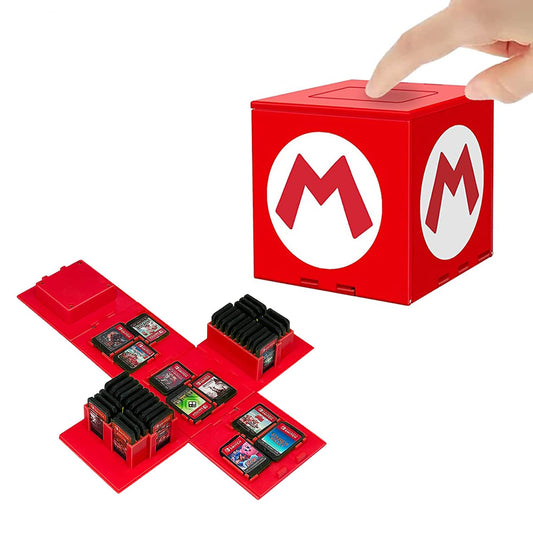 doepeBAE Game Card Storage Box for Switch Game Card Video Game Card Holder with 41 Game Card Slots Fun Gift for Kids (M Red 41)