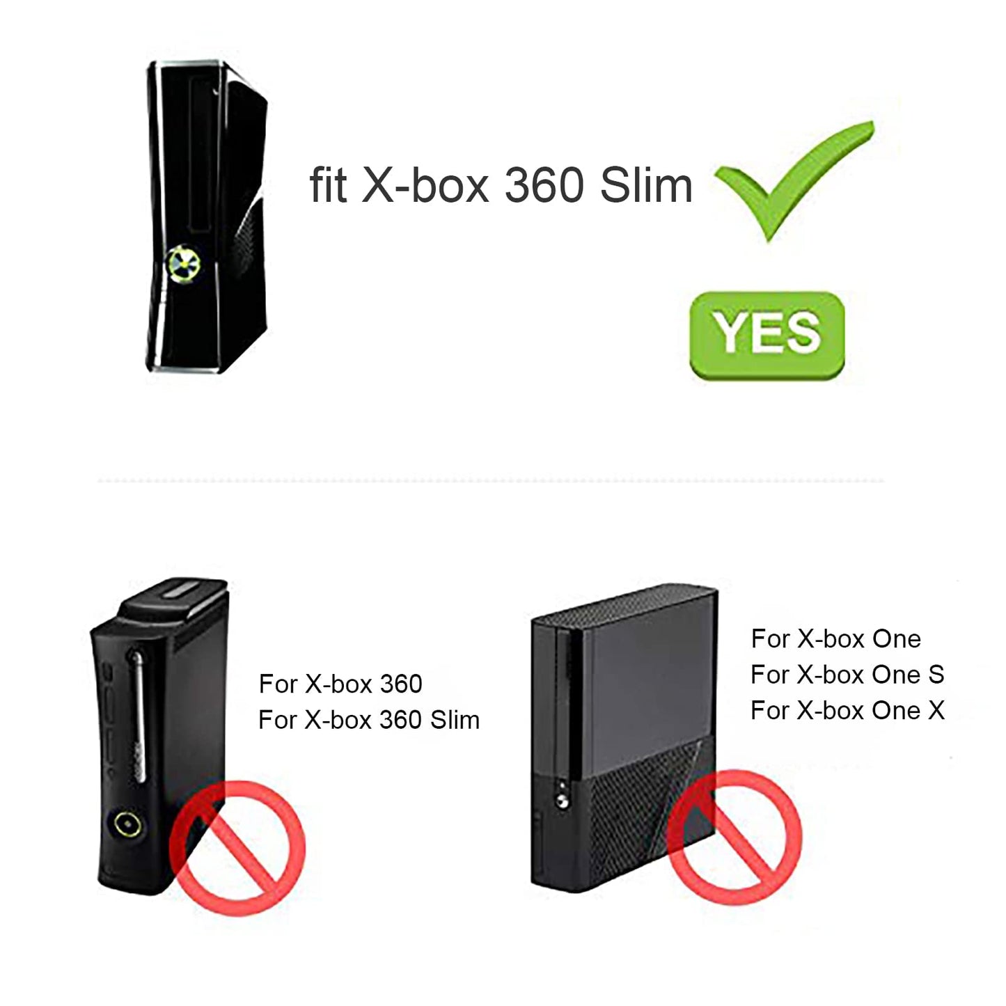 YCCSKY Xbox 360 Slim Power Supply AC Adapter, 135W, 12V-10.83A, LED Indicator, Black, Non-OEM Replacement