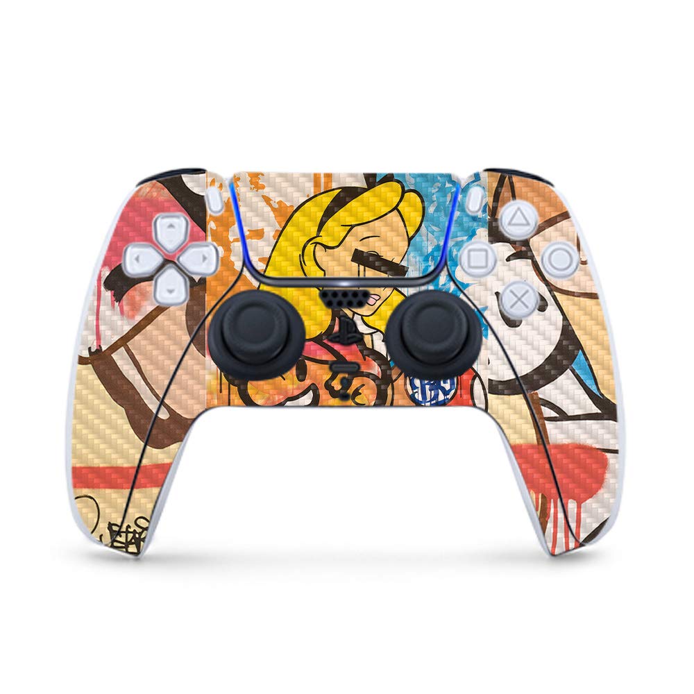 MightySkins Carbon Fiber Gaming Skin for PS5 / PlayStation 5 Controller - I Cant See | Durable Textured Carbon Fiber Finish | Easy to Apply and Change Style | Made in The USA