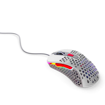 Xtrfy M4 RGB Ultra-Light Gaming Mouse - Pixart 3389 Sensor, Right-Handed Design, Retro/Grey, Model XG-M4-RGB-RETRO