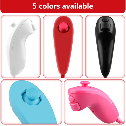 OSTENT Wired Nunchuck Controller for Nintendo Wii, Motion-Based, Red, Model Rouge