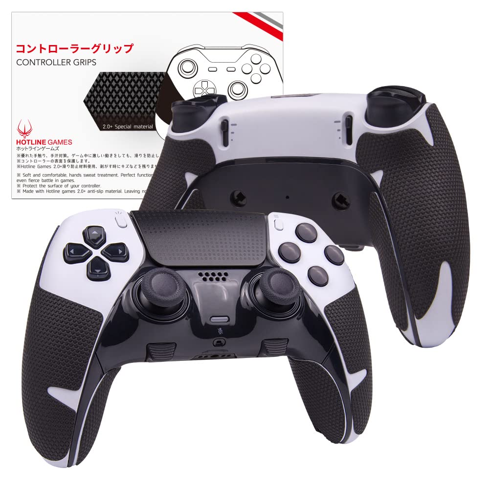 HOTLINEGAMES Controller Grips Compatible with PS5 Dualsense Edge  PlayStation 5 Controller Accessories  Skin Kit  Anti-Slip Grip Tape  Sweat-Absorbent  Easy to Apply (Handle Grips)