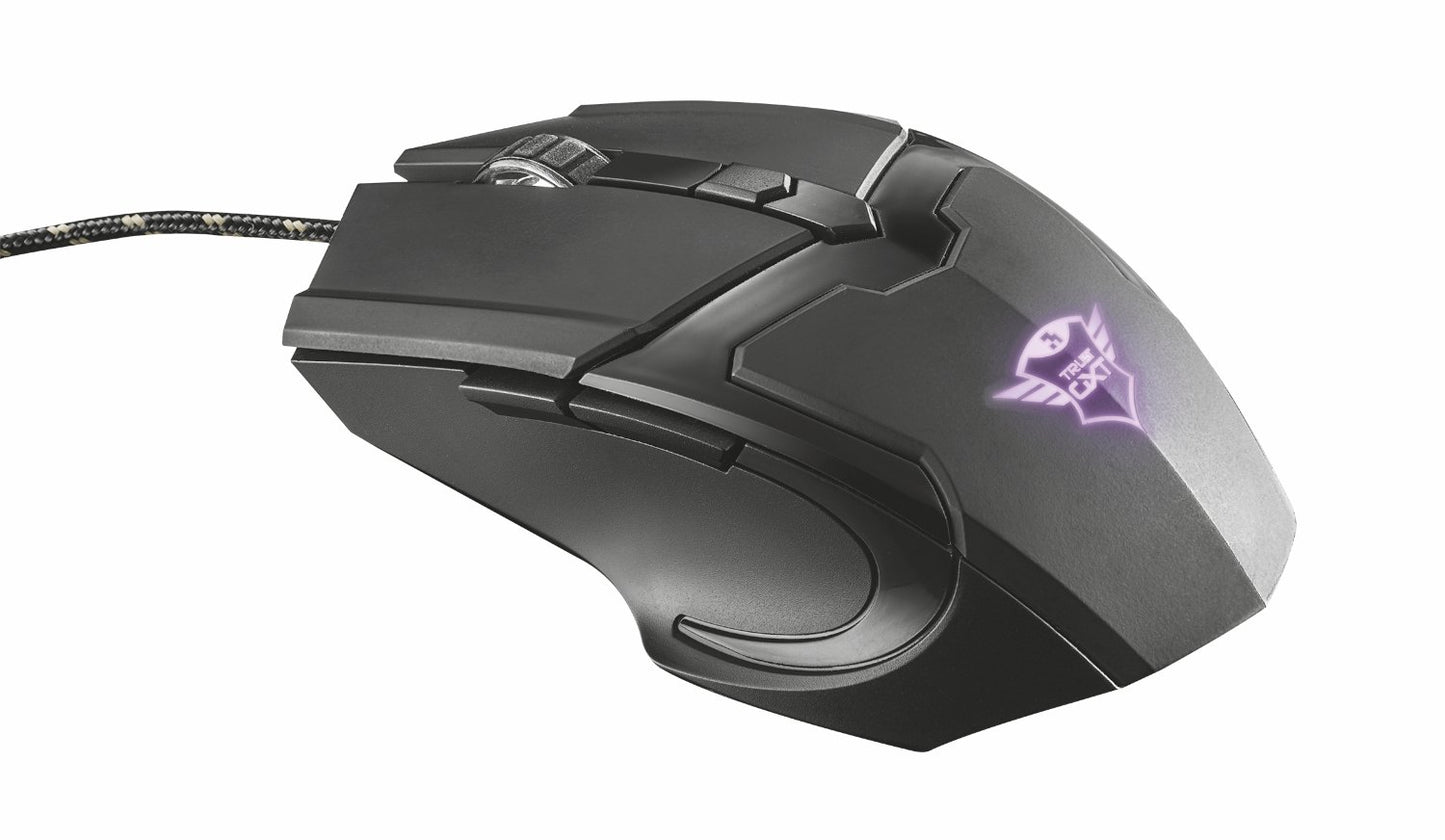 Trust Gaming GXT 101 Gaming Mouse - 600-4800 DPI, 6 Buttons, Black, Model 21231