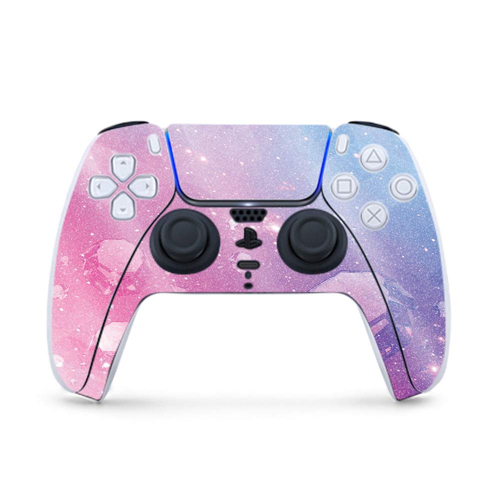 MightySkins Glossy Glitter Gaming Skin for PS5 / PlayStation 5 Controller - Pink Diamond | Durable High-Gloss Glitter Finish | Easy to Apply and Change Style | Made in The USA