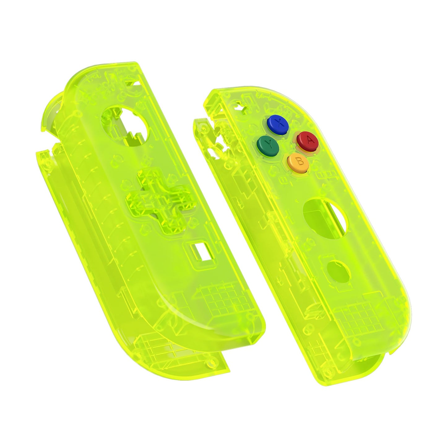 eXtremeRate Clear Lime Green Joycon Handheld Controller Housing (D-Pad Version) with Colorful Buttons  DIY Replacement Shell Case for Nintendo Switch Joy-Con - Controller NOT Included