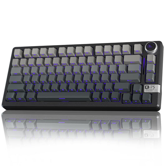 CORBOBO SOLAKAKA KI75 Wireless Mechanical Gaming Keyboard  75% Percent Aluminum Hot Swappable Switches  Side-Printed RGB Backlit Custom Keyboard with Knob  Tri-Mode 2.4GHz/USB-C/BT 5.0 for PC
