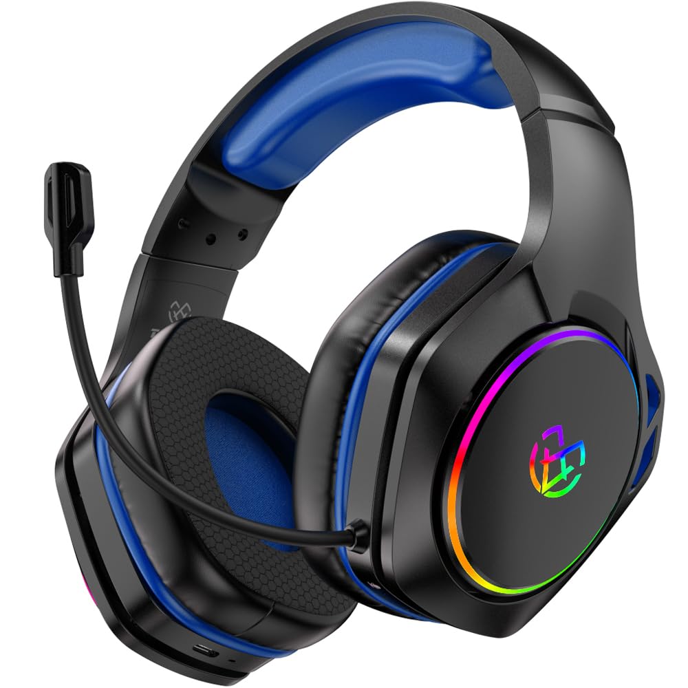 Wireless Gaming Headset for Ps5  Ps4  Pc with 7.1 Surround Sound  360 Adjustable Microphone  40H+ Battery  2.4GHz USB & Type-C - Compatible with Switch  Laptop  Mac  Mobile Phone