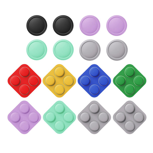 PlayVital Button Caps + Thumb Grip Set for Nintendo Switch 2, 8 Silicone Colorful ABXY Directional Button Covers & 4 Joystick Ca