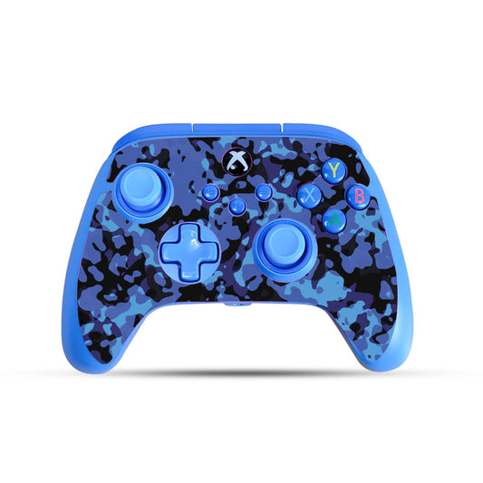 Gaming Skin Compatible with PowerA Xbox Series X|S Enhanced Wired Controller - Blue Modern Camo - Premium 3M Vinyl Protective Wrap Decal Cover - Easy to Apply | Crafted in The USA by MightySkins