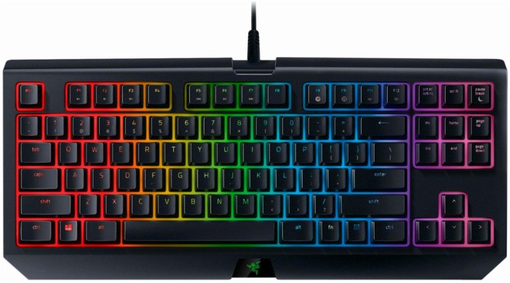 Razer BlackWidow TE Chroma v2 TKL Mechanical Gaming Keyboard - Yellow Switches, RGB Lighting, Black