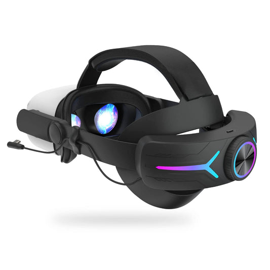 Head Strap Battery Pack for Oculus Quest 2  Replacement fine design Strap 8000mAh Rechargeable Battery PC Accessories  Adjustable Headset with LED Backlight for Meta VR by JYMEGOVR (Black)