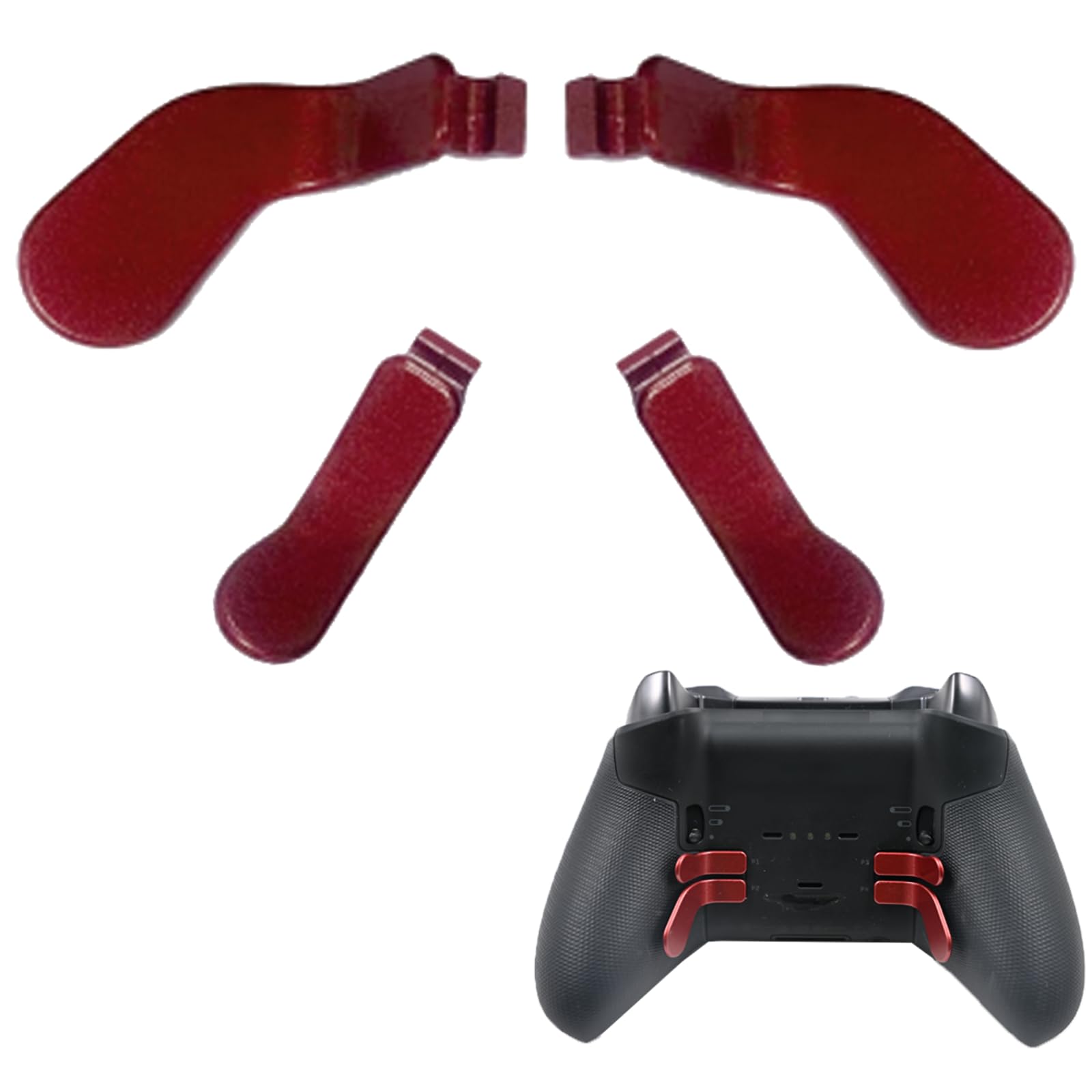 Anglepingping 4 PCS Elite Controller Paddles for Xbox One Elite Controller Series 2 Core Stainless Steel Replacement Paddles Parts for Xbox Elite Controller Series 2 Controller (Dull Red)