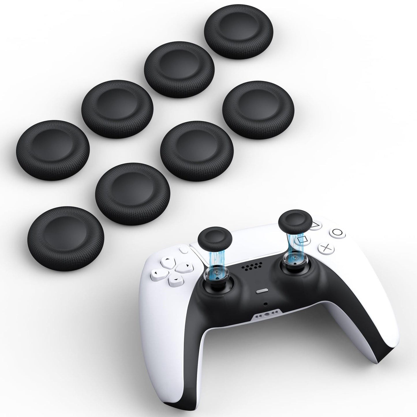 NEWDERY Joystick Replacement Grip Caps for PS4/PS5 Controller  PS5/PS4 Thumb Grips Caps  Anti-Stickiness  Anti-Slip  Anti-Scratch  Anti-Fingerprint  PS4/PS5 Joystick Caps Replacement Parts-(10pcs)