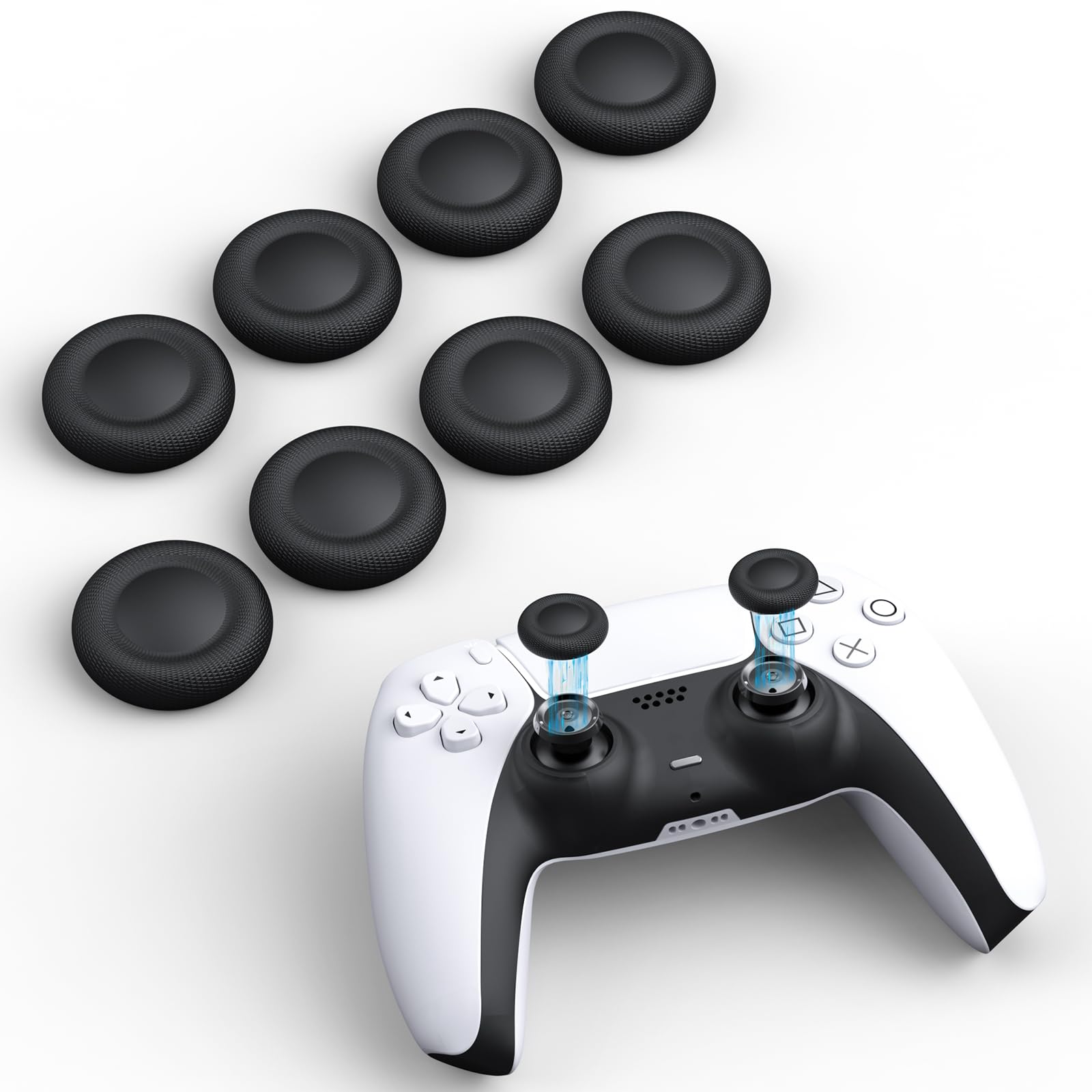NEWDERY Joystick Replacement Grip Caps for PS4/PS5 Controller  PS5/PS4 Thumb Grips Caps  Anti-Stickiness  Anti-Slip  Anti-Scratch  Anti-Fingerprint  PS4/PS5 Joystick Caps Replacement Parts-(10pcs)