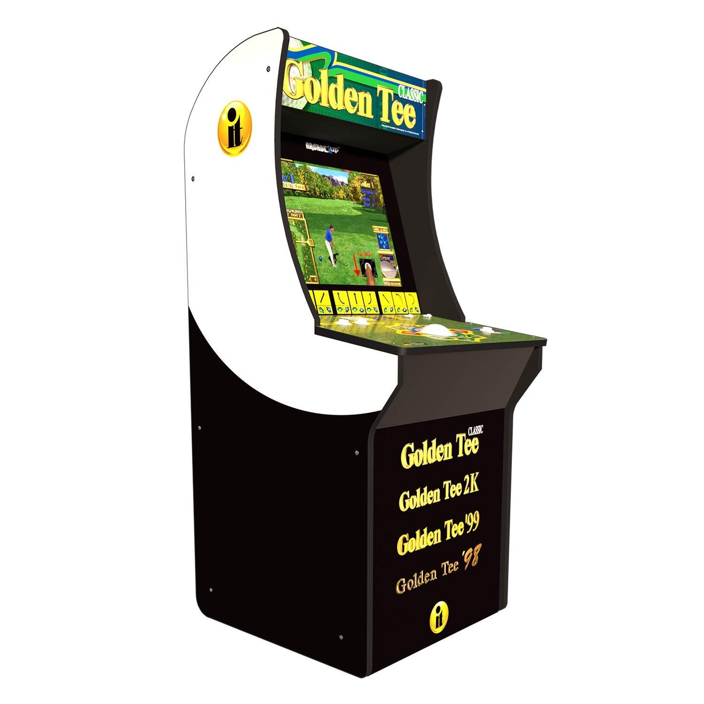 Arcade1Up Golden Tee Classic Arcade Machine with Riser - 5ft Gaming Fun