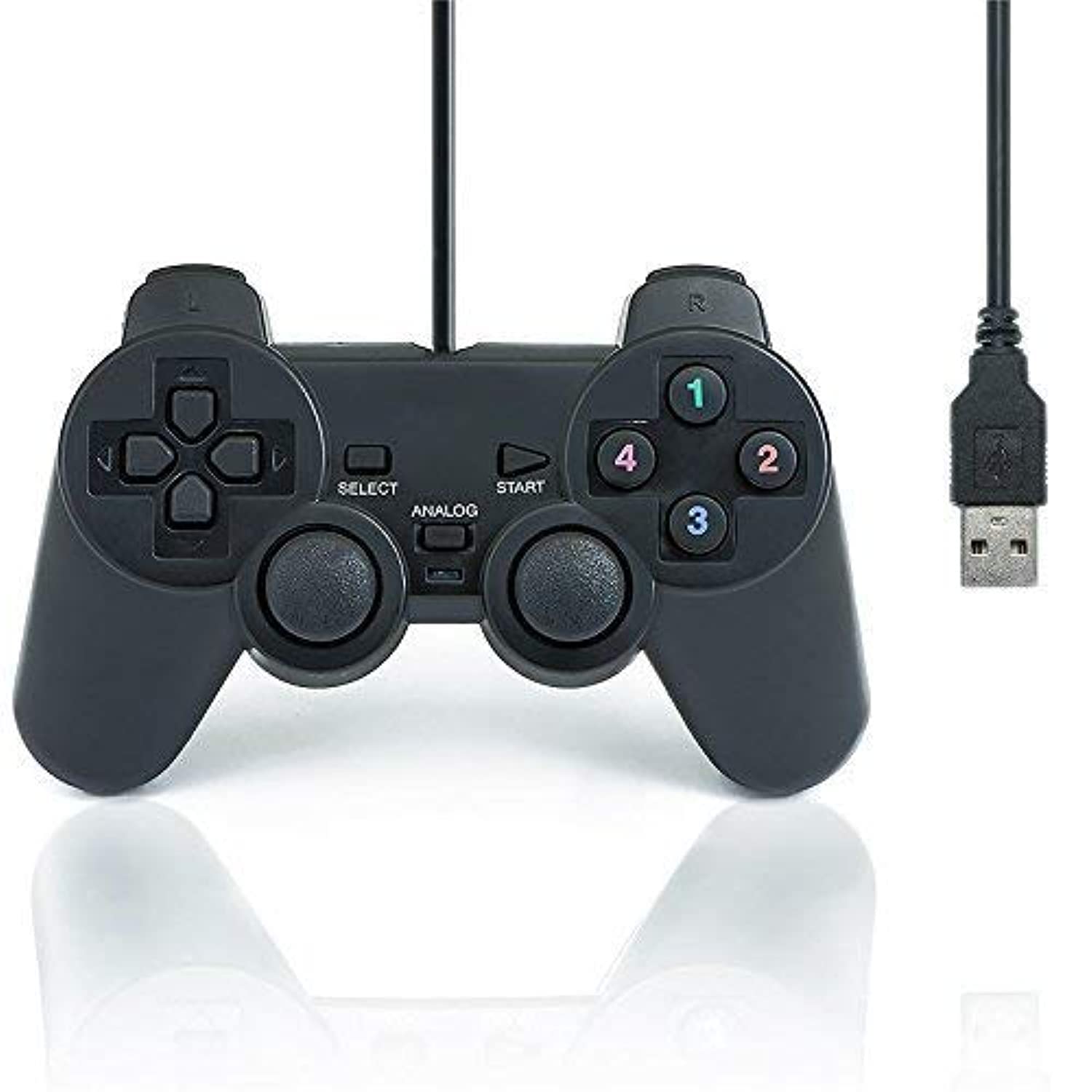 QUMOX Wired USB Gamepad Controller L220U for PC & Laptop - Black Joystick