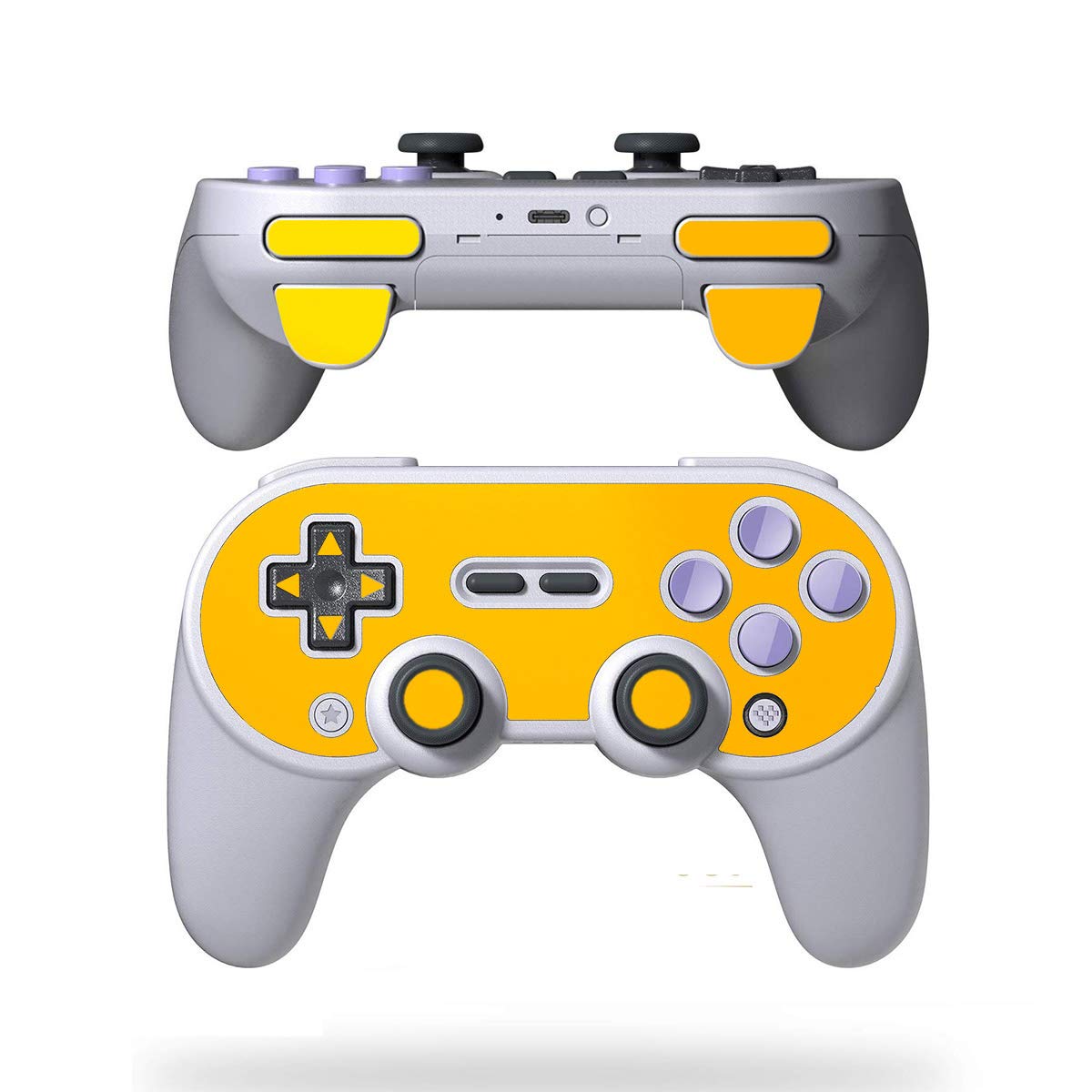 SopiGuard Skin for 8BitDo SN30 Pro+ Controller Precision Cut Vinyl Sticker Wrap (3M Gloss Yellow)