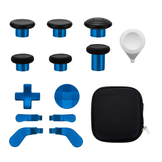 13 in 1 Metal Thumbsticks for Xbox One fine design Series 2  fine design Series 2 Core Controller Parts  Gaming Accessory Replacement  Metal Mod 6 Swap Joysticks  4 Paddles  2 D-Pads  1 Tool(Plating Blue)