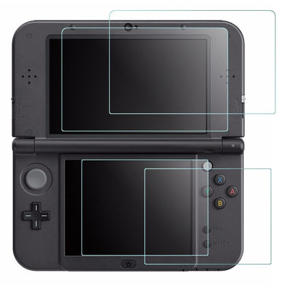AFUNTA Screen Protector for New 3DS XL - 4 Pcs Tempered Glass & HD Clear PET Film, 3DSXL Accessory