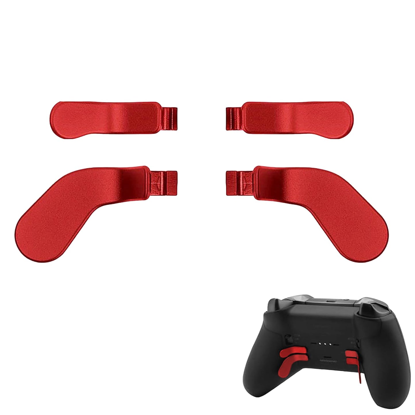 4Pcs Elite 2 Controller Metal Paddles for Xbox One Elite 2  Xbox One Elite Series 2 Controller  Stainless Steel Paddles Replacement Accessories for Xbox One Elite/ Elite Series 2/Elite 2 Core Controller (Red) [video game]