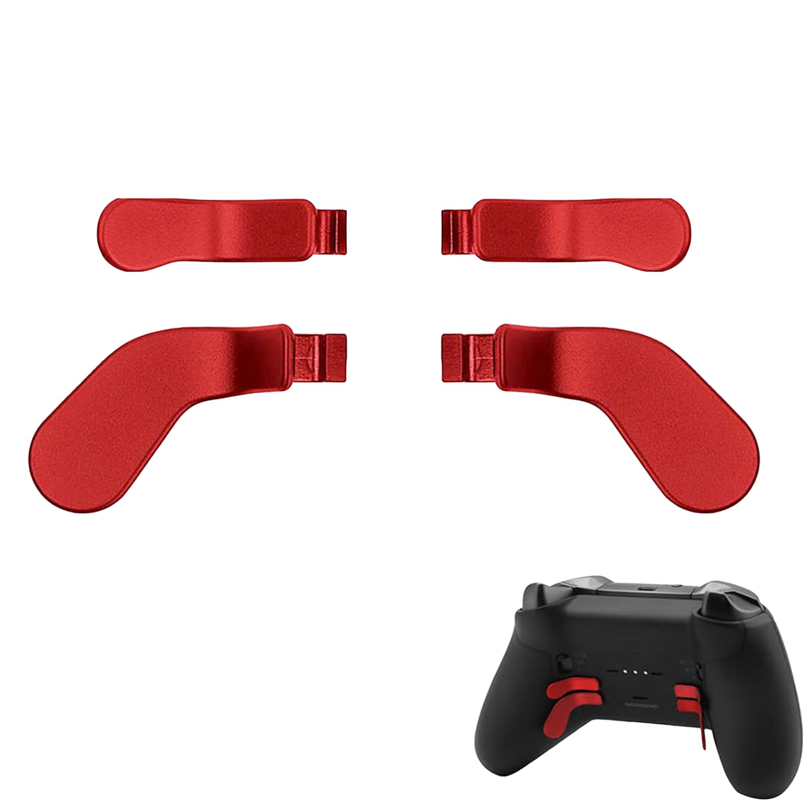 4Pcs Elite 2 Controller Metal Paddles for Xbox One Elite 2  Xbox One Elite Series 2 Controller  Stainless Steel Paddles Replacement Accessories for Xbox One Elite/ Elite Series 2/Elite 2 Core Controller (Red) [video game]