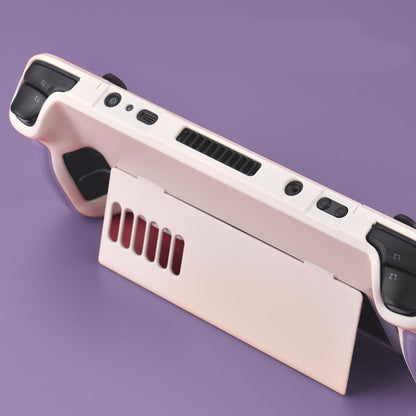 UYIYE Kickstand Case for Steam Deck - Protective Accessory, Beige/Purple, Model CASE-STEAM-FT02-Purple