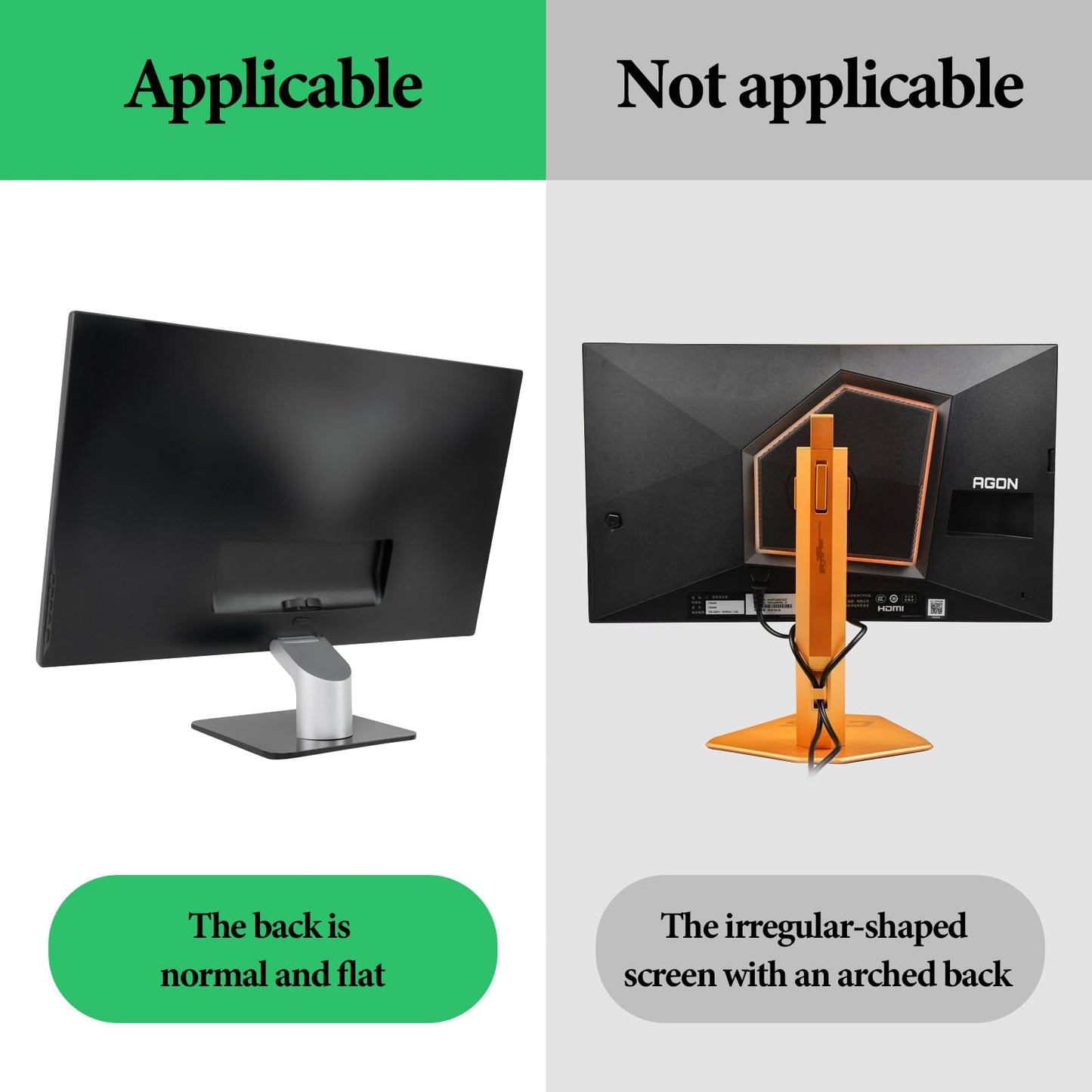 GEEKRIA Clamp-On Headphone Holder for Monitor, Screen-Mount, Black, 2 Pack, Compatible with Sennheiser, Bose, Beats, Razer, HyperX