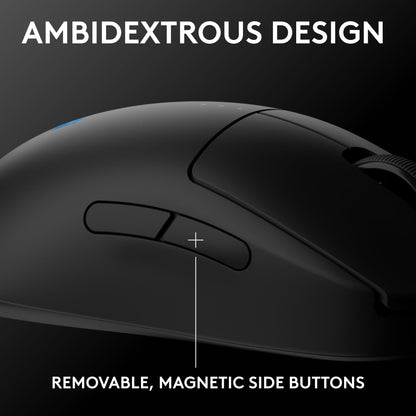 Logitech G PRO 2 Wireless Gaming Mouse, 44K DPI, Customizable Side Buttons, USB-C Charging, Black, Right/Left-Handed