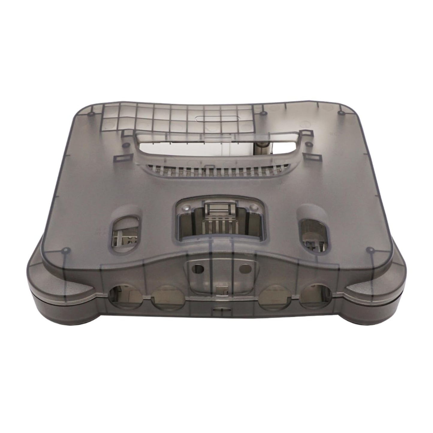 BITFUNX N64 Replacement Shell  Transparent Case Protective Housing for N64 Game Console All Version (Tran-Black)