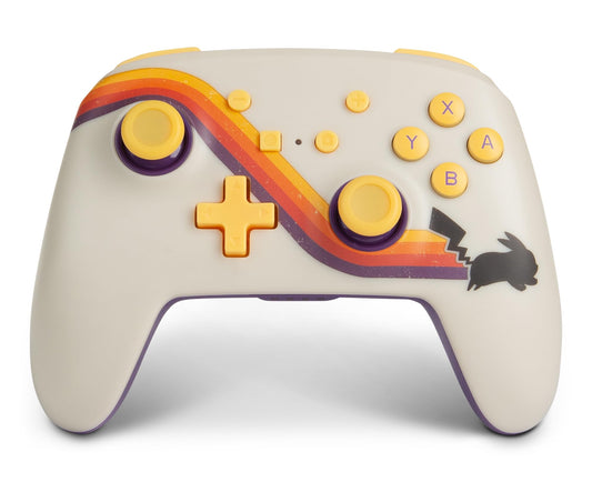 PowerA Enhanced Wireless Controller - Pokémon Pikachu Retro - White - Officially Licensed for Nintendo Switch/Switch Lite/OLED Model