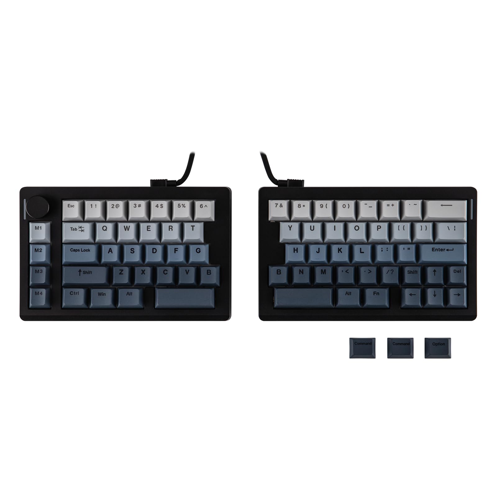 EPOMAKER Split70 Wireless Ergonomic Keyboard with QMK/VIA and Knob  Mechanical Gaming Keyboard with RGB  Hot-Swap  Creamy Linear Switch  PBT Keycap  Mac Modifier  Gasket  70% Split Layout (Black)
