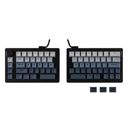 EPOMAKER Split70 Wireless Ergonomic Keyboard with QMK/VIA and Knob  Mechanical Gaming Keyboard with RGB  Hot-Swap  Creamy Linear Switch  PBT Keycap  Mac Modifier  Gasket  70% Split Layout (Black)