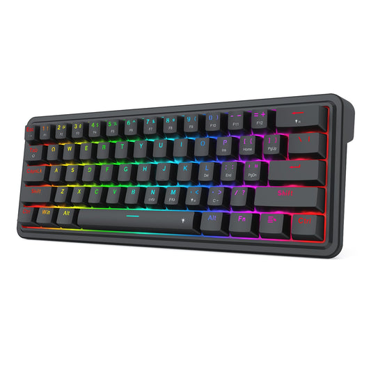 Redragon K722 60% Wired Gasket RGB Gaming Keyboard  61 Keys Hot-Swap Compact Mechanical Keyboard w/Free-Mod Socket  3-Layer Noise Dampening  Quiet Custom Linear Switch