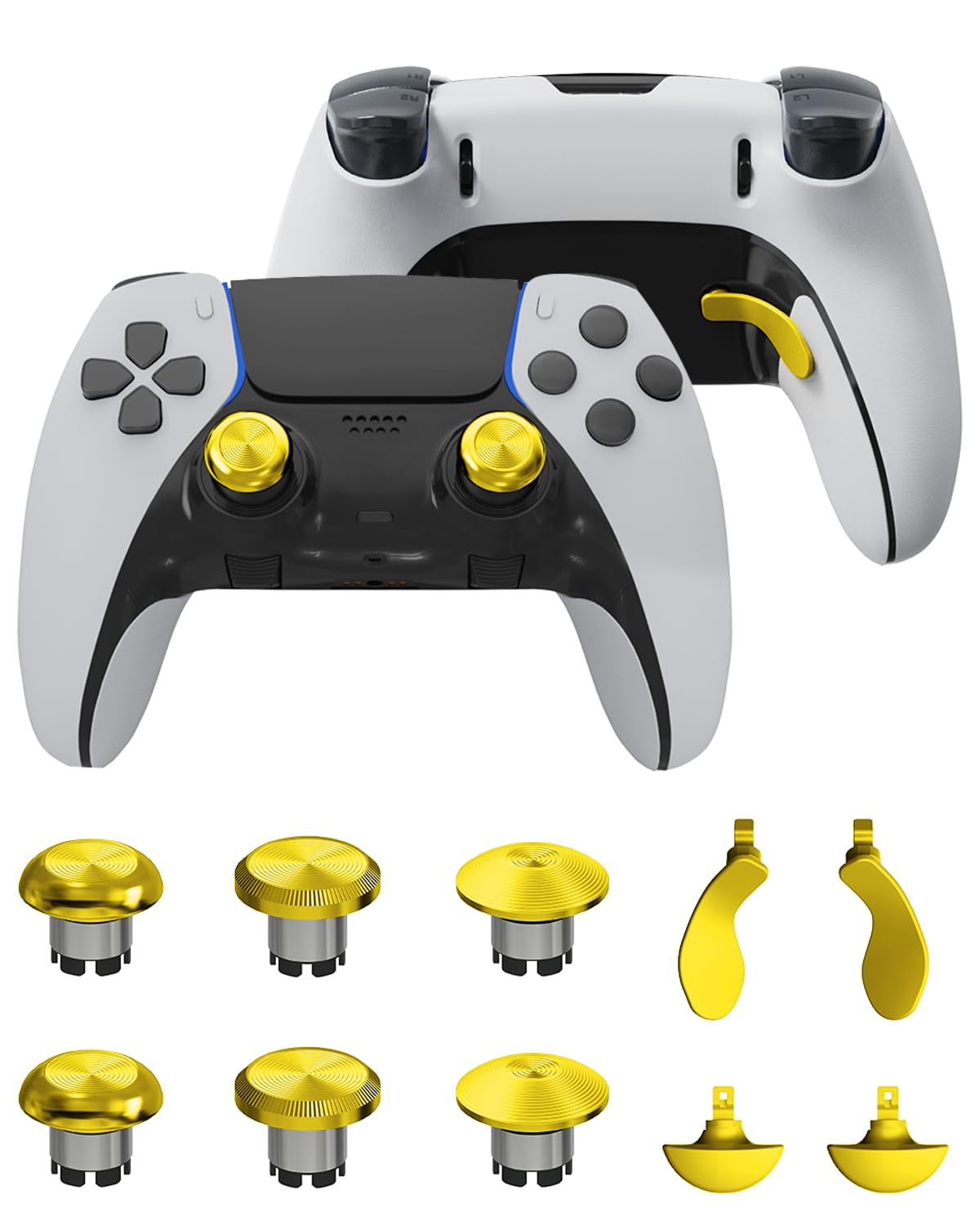 Metal Thumbsticks for PS5 Edge Controller  Metal Back Paddles Triggers Buttons Joysticks for PS5 Dualsense Controller  Replacement Accessories Parts for PS5 Edge Controller Analog Joystick