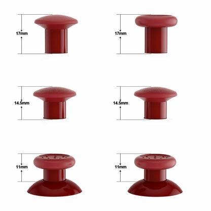 eXtremeRate ThumbsGear Ergonomic Thumbstick for PS5/PS4 - 3 Height Adjustable Grips, Carmine Red, Model P4J1112-JY