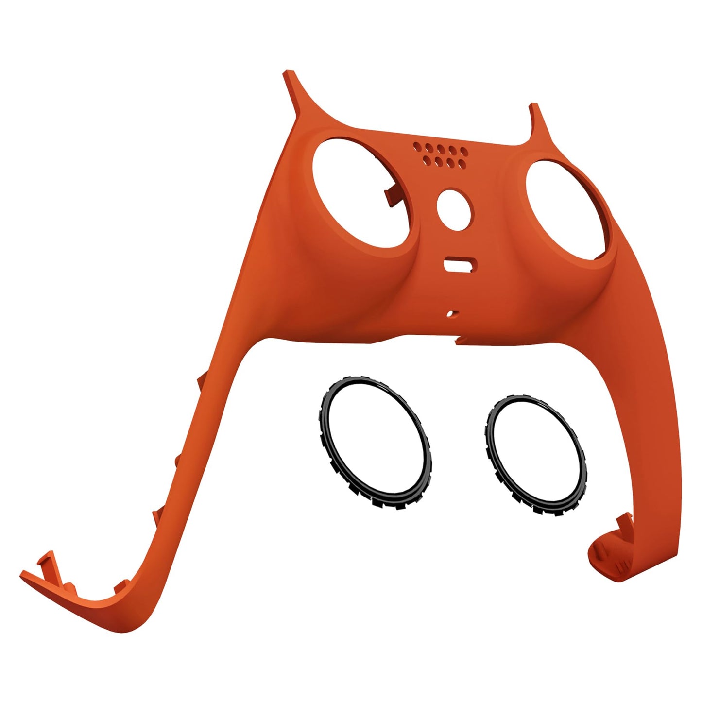 eXtremeRate Orange Decorative Trim Shell Compatible with p s 5 Controller  Soft Touch DIY Replacement Clip Shell  Custom Plates Cover Compatible with p s 5 Controller with Accent Rings