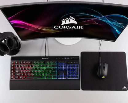 Corsair MM100 Medium Mousepad - Glide-Optimised Textile, Anti-Slip Base, 320mm x 270mm, Black, Model CH-9100020-EU