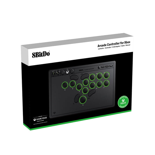 8Bitdo Arcade Controller for Xbox Series X|S & PC - Wireless, Mechanical Switches, RGB Lighting, Model 6922621507437, Black