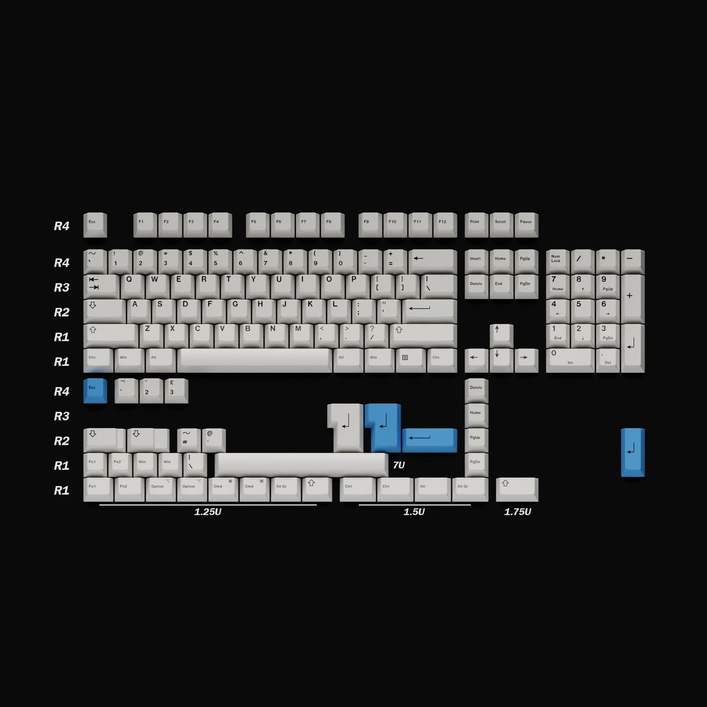HK GAMING Dye Sublimation PBT Keycap Set | 139 Keys | Cherry Profile | ANSI US Layout | Compatible with Cherry MX, Gateron, Kailh | Bow