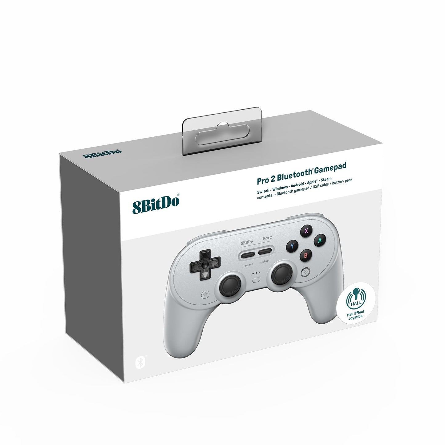 8Bitdo Pro 2 Bluetooth Controller for Switch/Switch 2 - Hall Effect Joysticks, 2 Back Paddles, Gray Edition, Model 6922621505006