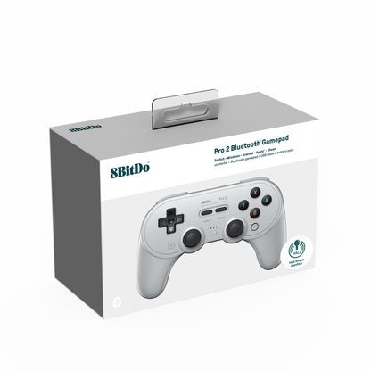8Bitdo Pro 2 Bluetooth Controller for Switch/Switch 2 - Hall Effect Joysticks, 2 Back Paddles, Gray Edition, Model 6922621505006