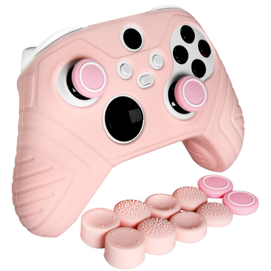 HLRAO Pink Anti Slip Protective Silicone Cover Skin Grips Compatible with Xbox Series X/S Controller  8 PCS Pink Thumb Grips Caps and 2 Grips Caps.