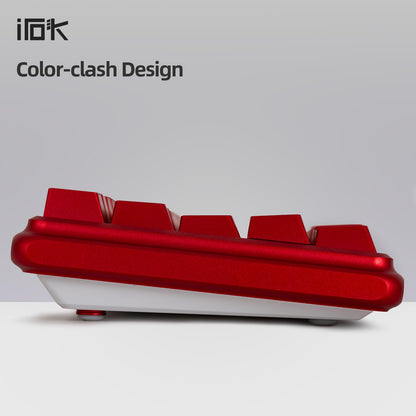 IROK CD67 RGB 60% Mechanical Gaming Keyboard, Hot-Swappable Red Switches, Full Metal Enclosure, Wired, Red