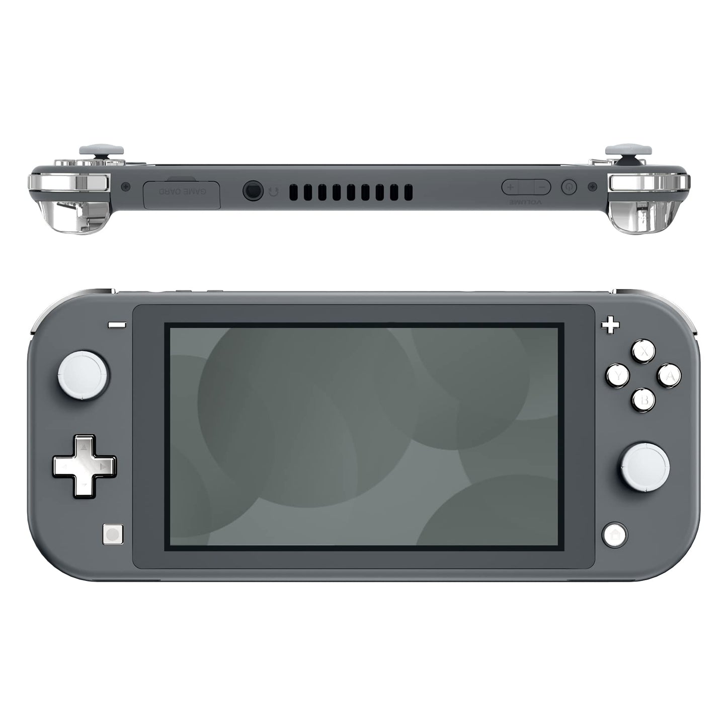 eXtremeRate Chrome Silver Replacement ABXY Home Capture Plus Minus Keys Dpad L R ZL ZR Trigger Compatible with Nintendo Switch Lite  Full Set Buttons Repair Kits Compatible with Nintendo Switch Lite