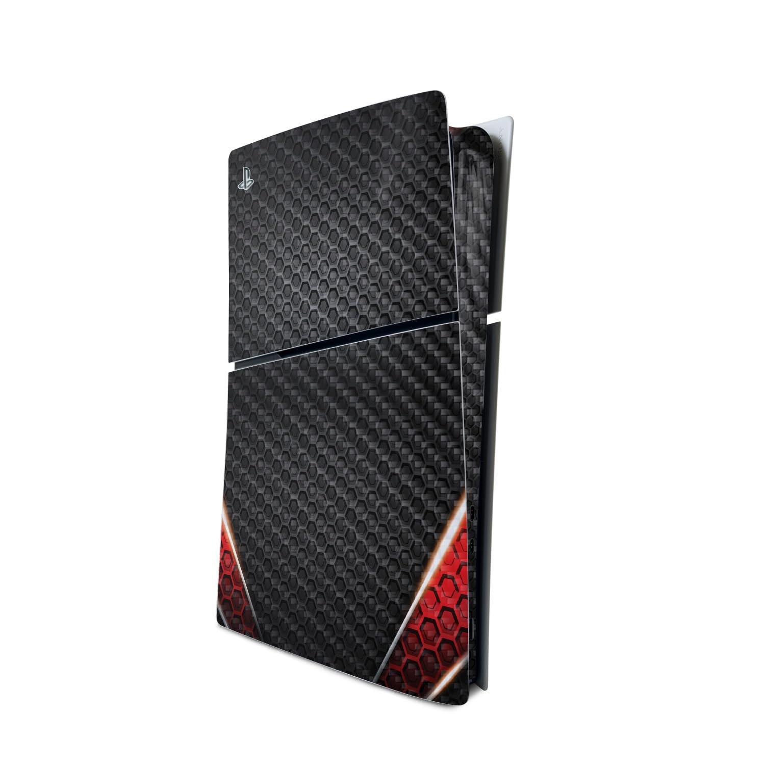 MightySkins Carbon Fiber Skin for PS5 Playstation 5 Slim Digital Edition Console Only - Hex Rays Protective  Durable Textured Carbon Fiber Finish Easy to Apply Made in The USA